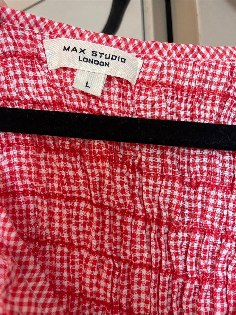 Max Studio London Smocked Red Gingham Maxi Dress - Picture 2 of 3